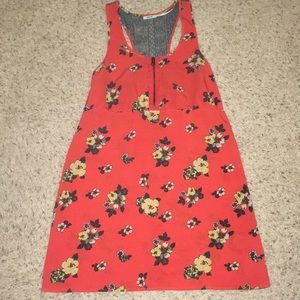 Orange floral sundress w/ lace back